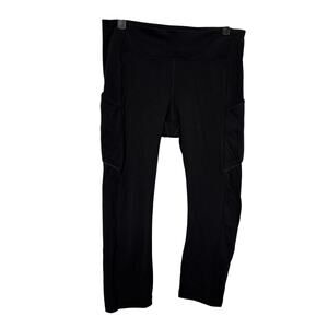 Lululemon Athletica Speed Up Crop 21" Black Athletic Activewear